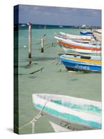 Fishing Boats Tied Up, Isla Mujeres, Quintana Roo, Mexico-Julie Eggers-Stretched Canvas