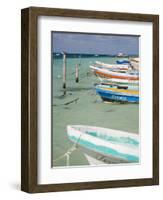 Fishing Boats Tied Up, Isla Mujeres, Quintana Roo, Mexico-Julie Eggers-Framed Photographic Print