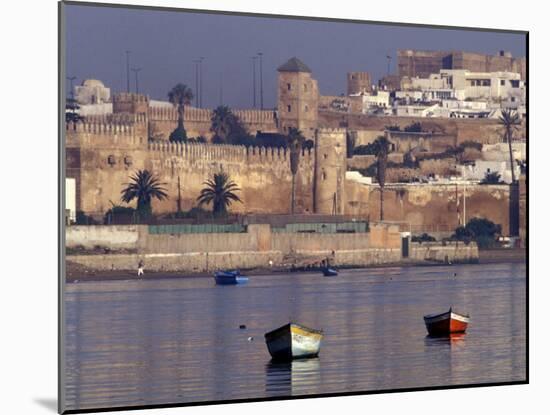 Fishing Boats with 17th century Kasbah des Oudaias, Morocco-Merrill Images-Mounted Premium Photographic Print