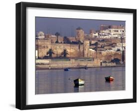 Fishing Boats with 17th century Kasbah des Oudaias, Morocco-Merrill Images-Framed Photographic Print