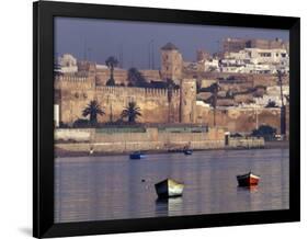 Fishing Boats with 17th century Kasbah des Oudaias, Morocco-Merrill Images-Framed Photographic Print