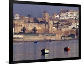 Fishing Boats with 17th century Kasbah des Oudaias, Morocco-Merrill Images-Framed Photographic Print