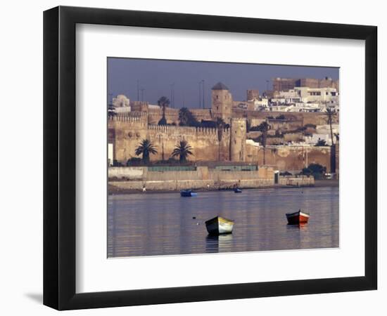 Fishing Boats with 17th century Kasbah des Oudaias, Morocco-Merrill Images-Framed Photographic Print