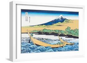 Fishing Boats Within View of Mount Fuji-Katsushika Hokusai-Framed Art Print