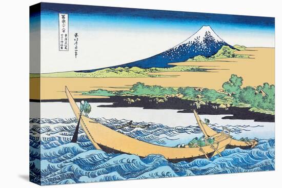 Fishing Boats Within View of Mount Fuji-Katsushika Hokusai-Stretched Canvas