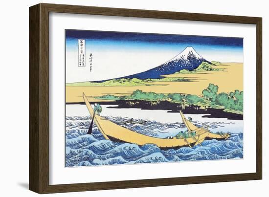 Fishing Boats Within View of Mount Fuji-Katsushika Hokusai-Framed Art Print