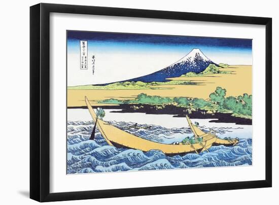 Fishing Boats Within View of Mount Fuji-Katsushika Hokusai-Framed Art Print