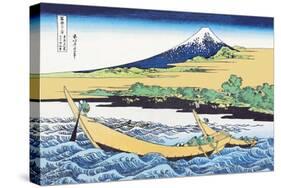 Fishing Boats Within View of Mount Fuji-Katsushika Hokusai-Stretched Canvas