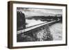 Fishing Bridge Scene in Black and White, Yellowstone National Park-Vincent James-Framed Photographic Print