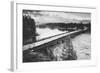 Fishing Bridge Scene in Black and White, Yellowstone National Park-Vincent James-Framed Photographic Print