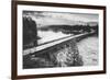 Fishing Bridge Scene in Black and White, Yellowstone National Park-Vincent James-Framed Photographic Print