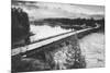 Fishing Bridge Scene in Black and White, Yellowstone National Park-Vincent James-Mounted Photographic Print