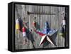 Fishing Buoys on the Side of a Barn in New Hampshire, Usa-Dan Bannister-Framed Stretched Canvas