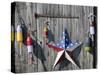 Fishing Buoys on the Side of a Barn in New Hampshire, Usa-Dan Bannister-Stretched Canvas