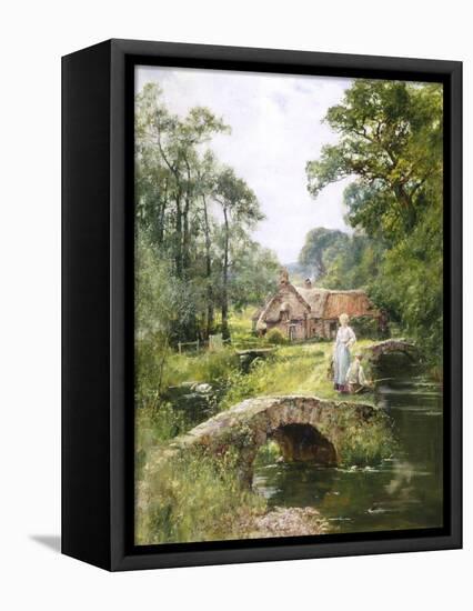 Fishing by the Bridge-Henry John Yeend King-Framed Stretched Canvas