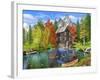 Fishing by the Mill-Dominic Davison-Framed Art Print