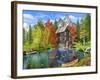 Fishing by the Mill-Dominic Davison-Framed Art Print