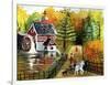 Fishing by the Old Grist Mill-Cheryl Bartley-Framed Giclee Print