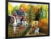 Fishing by the Old Grist Mill-Cheryl Bartley-Framed Giclee Print