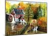 Fishing by the Old Grist Mill-Cheryl Bartley-Mounted Giclee Print