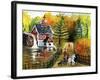 Fishing by the Old Grist Mill-Cheryl Bartley-Framed Giclee Print