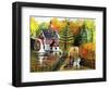 Fishing by the Old Grist Mill-Cheryl Bartley-Framed Giclee Print