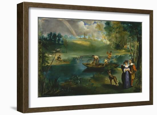 Fishing, c.1862-63-Edouard Manet-Framed Giclee Print