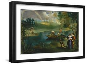 Fishing, c.1862-63-Edouard Manet-Framed Giclee Print