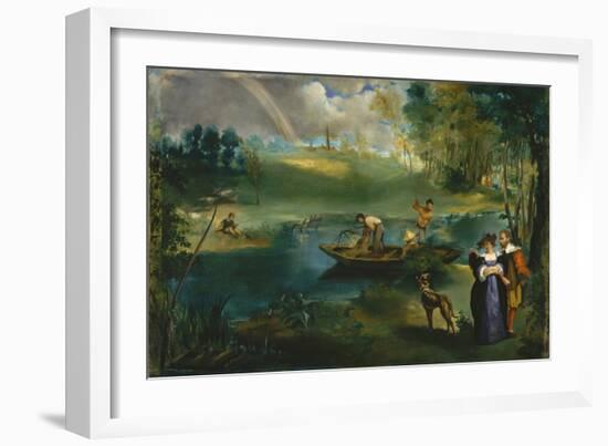 Fishing, c.1862-63-Edouard Manet-Framed Giclee Print