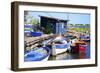 Fishing Cabin and Ancient Fishing Boats-Guy Thouvenin-Framed Photographic Print