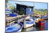 Fishing Cabin and Ancient Fishing Boats-Guy Thouvenin-Mounted Photographic Print