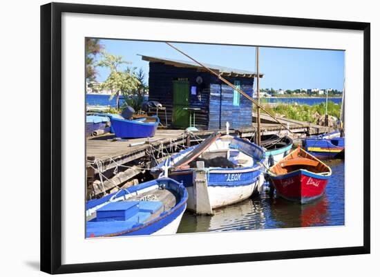 Fishing Cabin and Ancient Fishing Boats-Guy Thouvenin-Framed Photographic Print