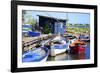 Fishing Cabin and Ancient Fishing Boats-Guy Thouvenin-Framed Photographic Print