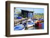 Fishing Cabin and Ancient Fishing Boats-Guy Thouvenin-Framed Photographic Print