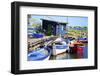 Fishing Cabin and Ancient Fishing Boats-Guy Thouvenin-Framed Photographic Print