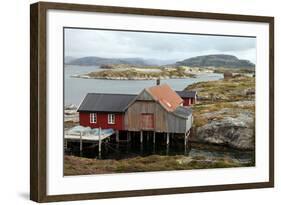 Fishing Cabin on the Island of Villa Near Rorvik, West Norway, Norway, Scandinavia, Europe-David Lomax-Framed Photographic Print