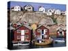 Fishing Cottages, Smogen, Sweden-Walter Bibikow-Stretched Canvas