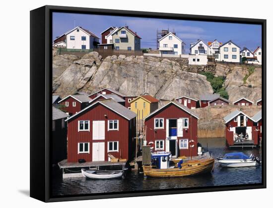 Fishing Cottages, Smogen, Sweden-Walter Bibikow-Framed Stretched Canvas