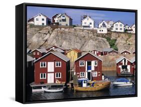 Fishing Cottages, Smogen, Sweden-Walter Bibikow-Framed Stretched Canvas