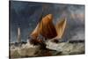 Fishing Craft Off the Eddystone Lighthouse-Richard Beavis-Stretched Canvas