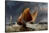 Fishing Craft Off the Eddystone Lighthouse-Richard Beavis-Stretched Canvas