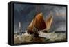 Fishing Craft Off the Eddystone Lighthouse-Richard Beavis-Framed Stretched Canvas