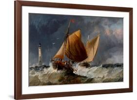 Fishing Craft Off the Eddystone Lighthouse-Richard Beavis-Framed Giclee Print