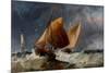 Fishing Craft Off the Eddystone Lighthouse-Richard Beavis-Mounted Giclee Print