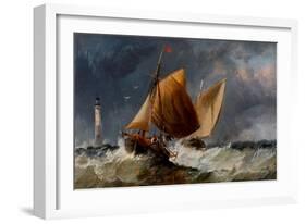 Fishing Craft Off the Eddystone Lighthouse-Richard Beavis-Framed Giclee Print