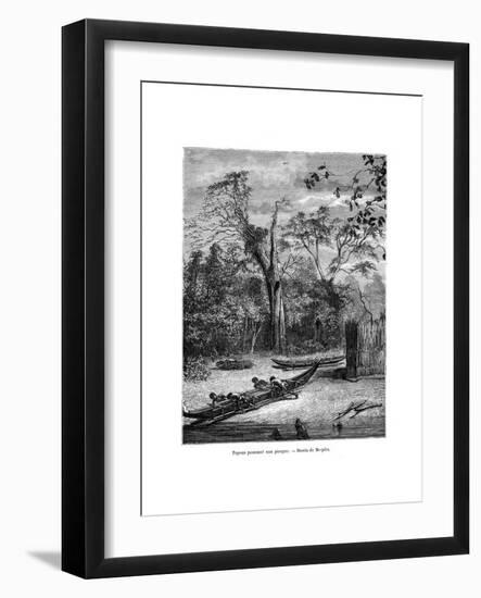 Fishing Dugout, Papua, 19th Century-Mesples-Framed Giclee Print