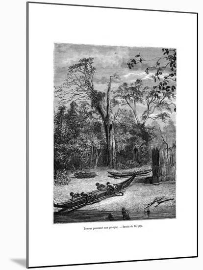 Fishing Dugout, Papua, 19th Century-Mesples-Mounted Giclee Print