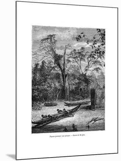 Fishing Dugout, Papua, 19th Century-Mesples-Mounted Giclee Print