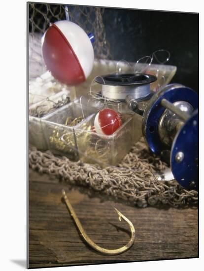 Fishing Equipment in a Box-null-Mounted Photographic Print