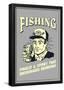 Fishing Finally Sport That Encourages Drinking  Funny Retro Poster-null-Framed Poster